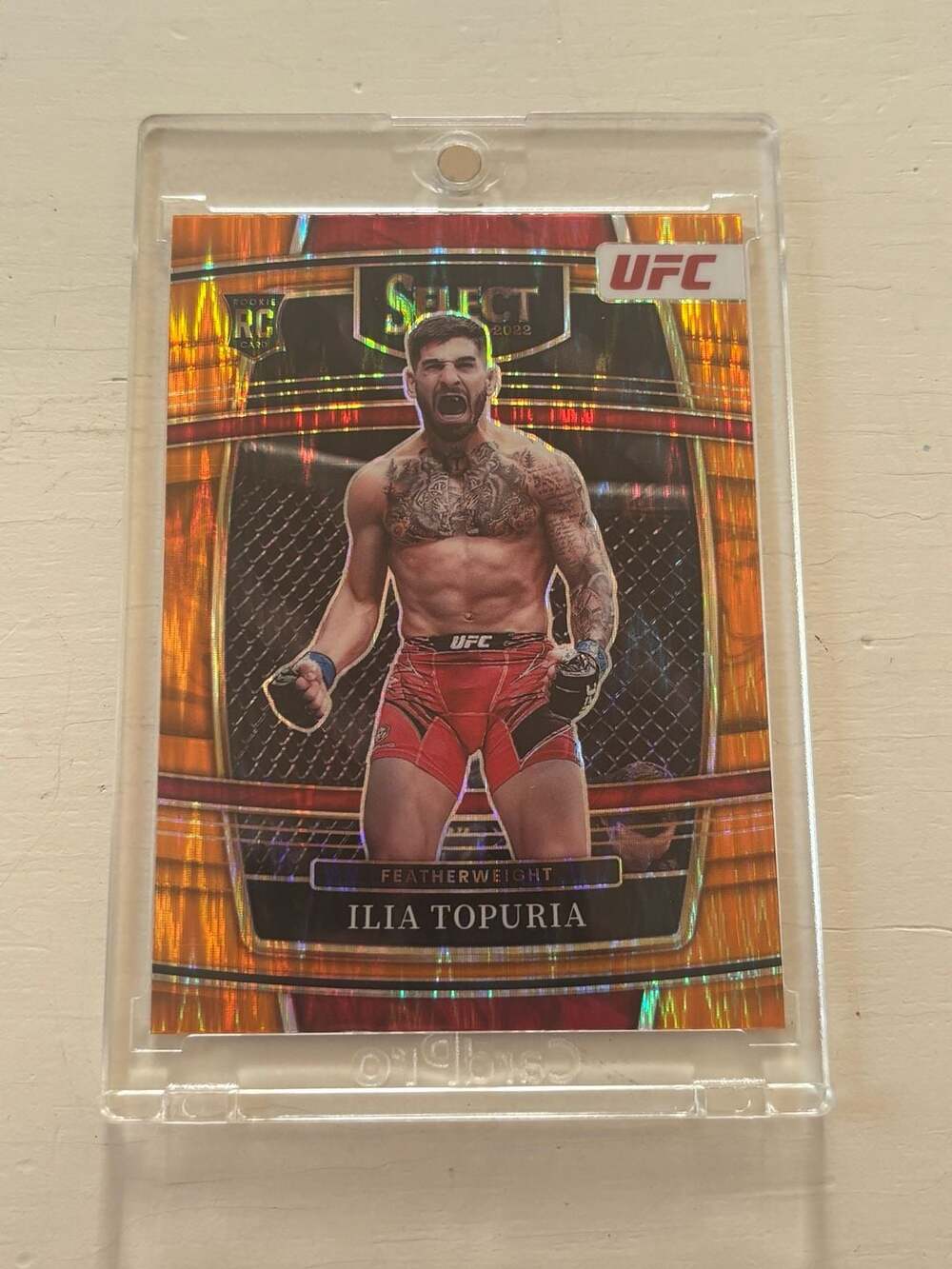 2022 Panini Select UFC Ilia Topuria Rookie Card #23 Orange Prizm Concourse